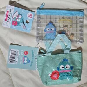 NWT Set Of 2 Hangyodon by Sanrio Charm / And Mesh Case A7 Coin Purse/Wallet